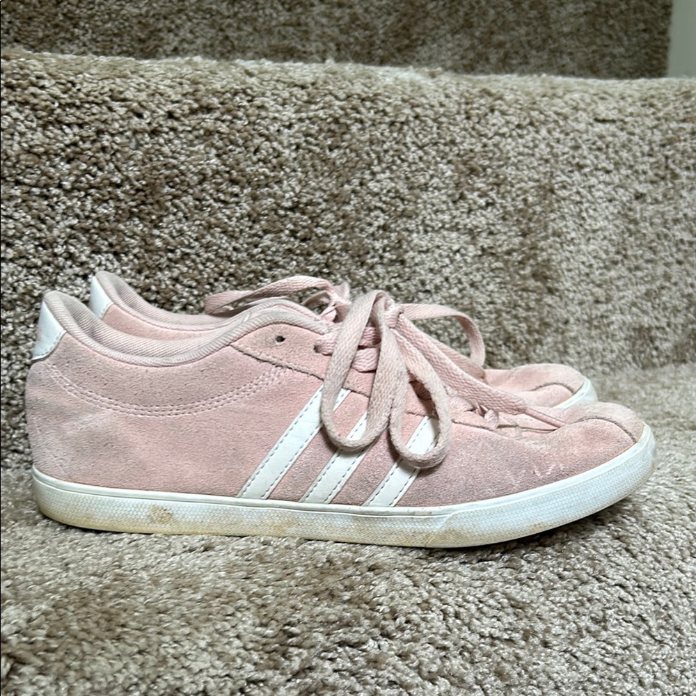 Adidas Pink and White Classic Sneakers